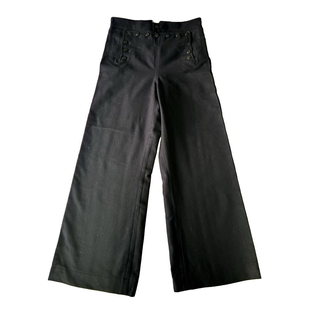 US Navy Sailor Pants Womens 31 R Uniform Dress Wool Button Cracker Jack Blue